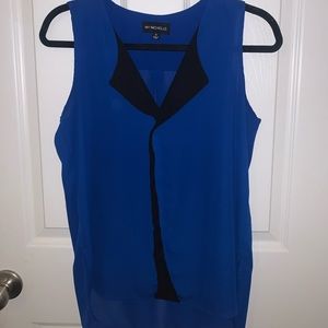 Blue Sleeveless Blouse